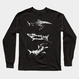 Sharks Grunge Aesthetic Long Sleeve T-Shirt